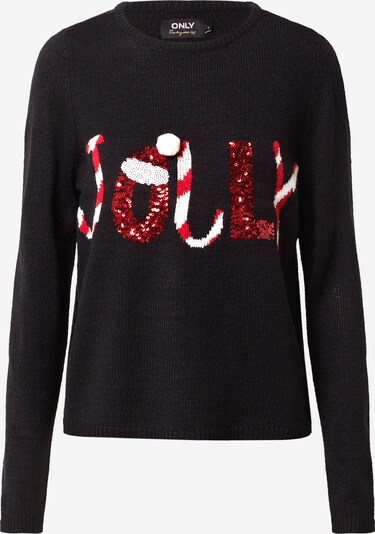 ONLY Pull-over 'Xmas' en rouge / noir / blanc, Vue avec produit