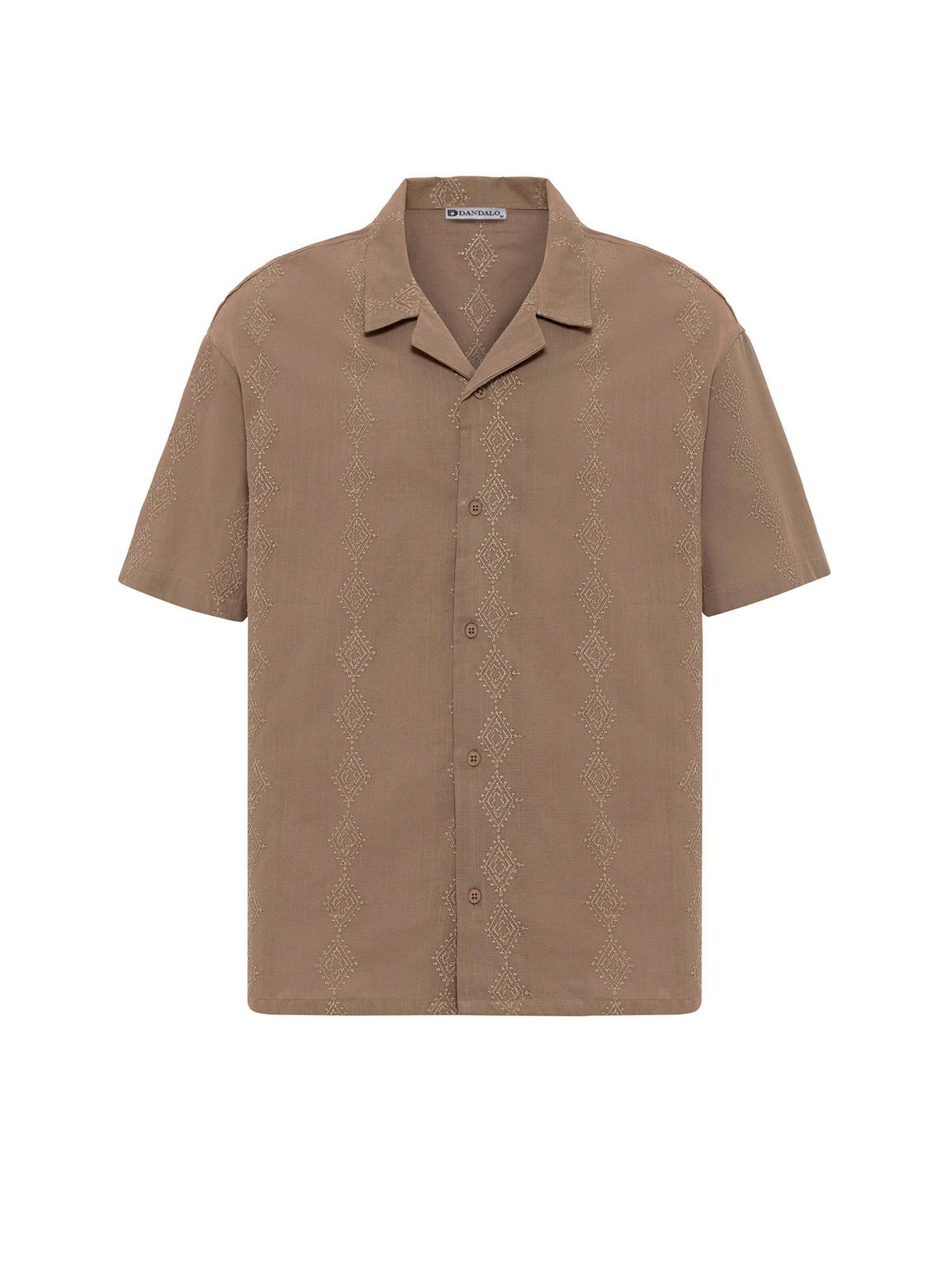 Dandalo Regular Fit Hemd in Braun: Vorderseite