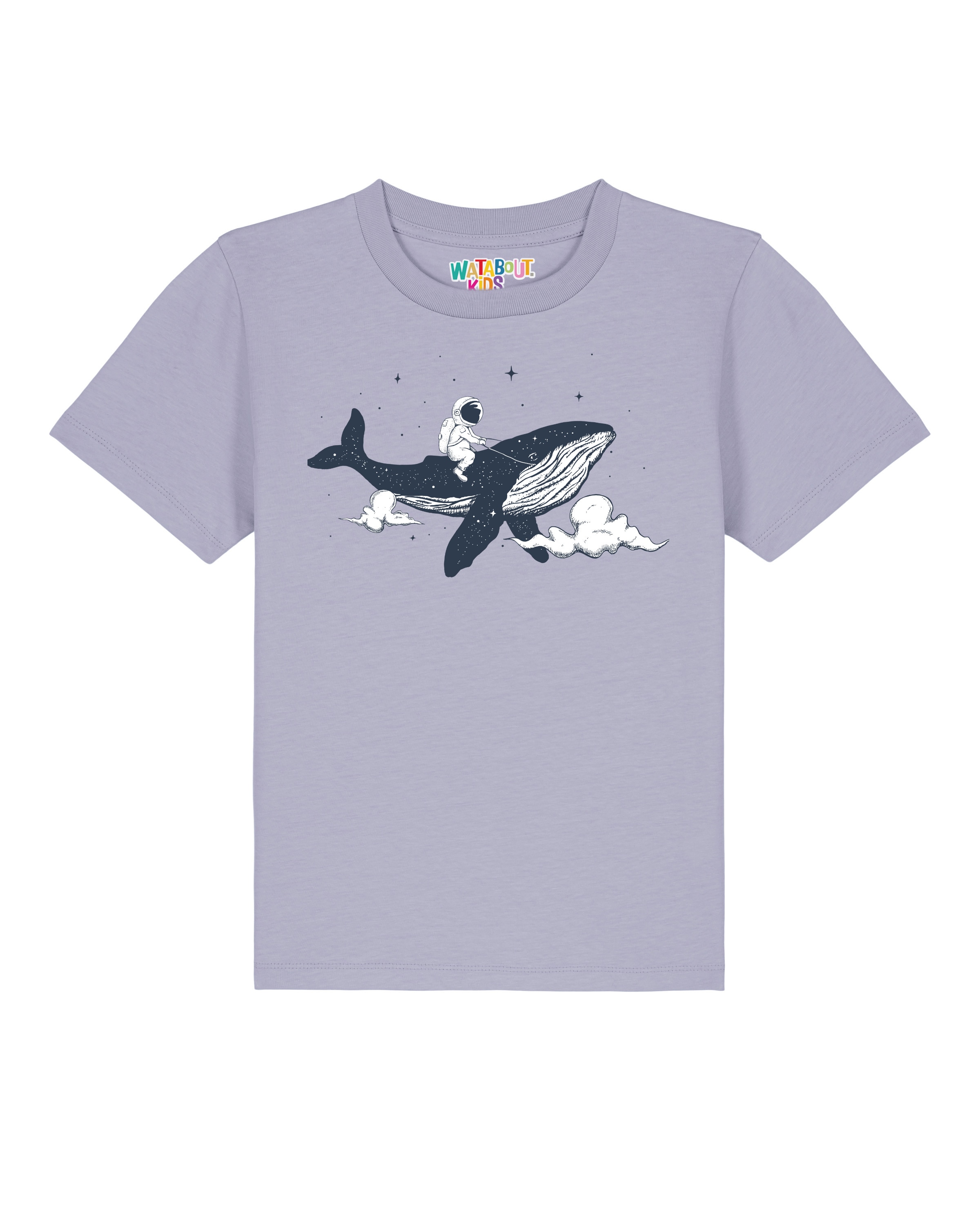 Maglietta 'Spacewhale' di watabout.kids in lilla: frontale