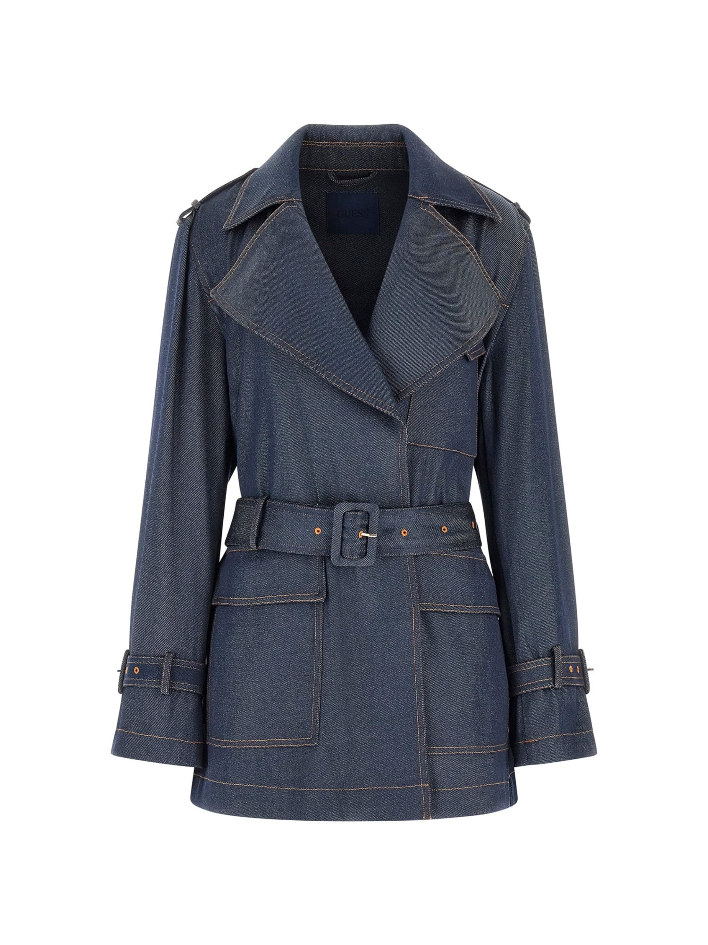 GUESS Between-Seasons Coat in Blue denim, Item view