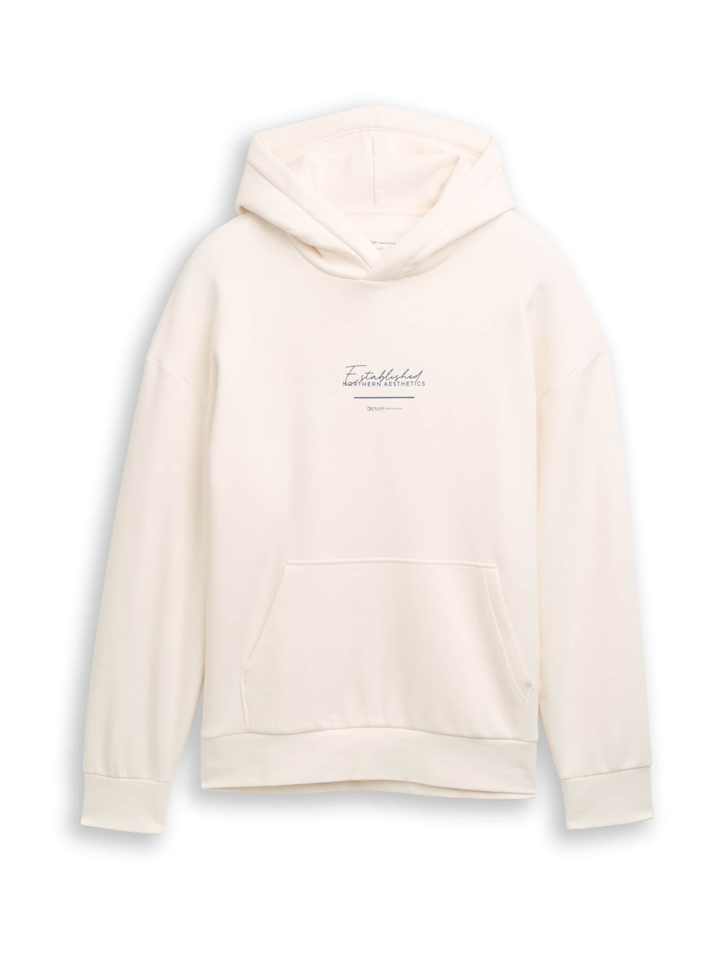 TOM TAILOR DENIM Sweatshirt i vit: framsida