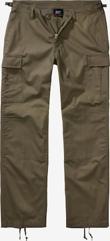 Coupe slim Pantalon cargo Brandit en vert : devant