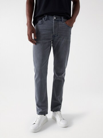 Coupe slim Jean Salsa Jeans en gris : devant