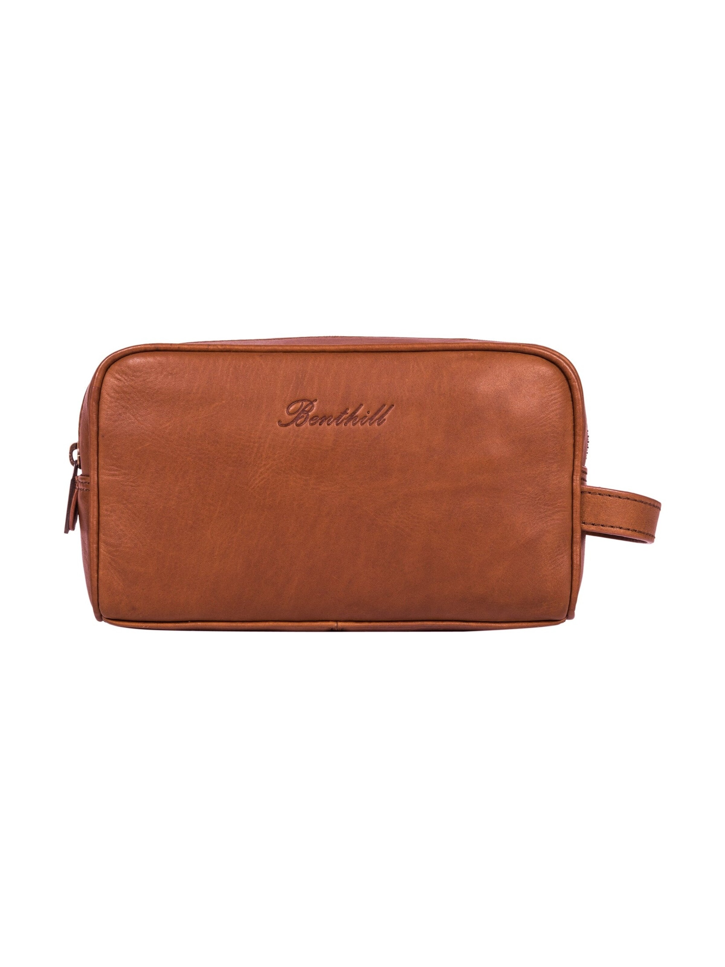 Benthill Toiletry Bag in Brown: front