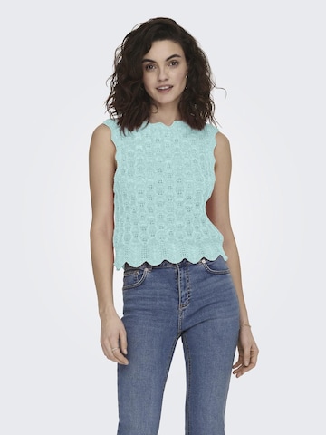 ONLY Knitted Top 'LUNA' in Blue: front