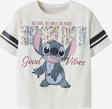 NAME IT Shirt 'Stitch' in Wit: voorkant