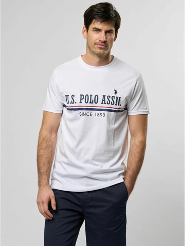 T-Shirt 'Limited Anniversary' U.S. POLO ASSN. en blanc : devant