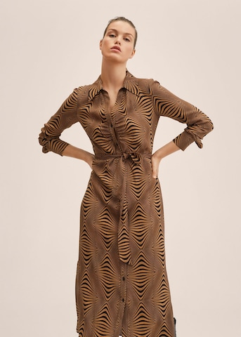 MANGO Shirt Dress 'Leona' in Brown