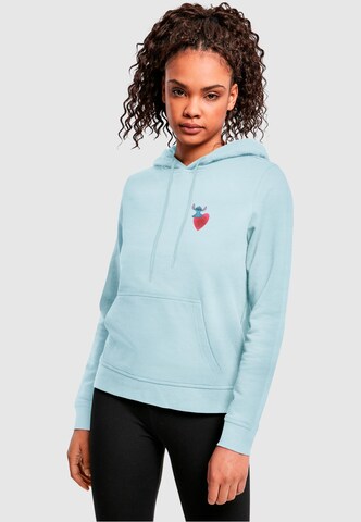 ABSOLUTE CULT Sweatshirt 'Lilo And Stitch - Sitting On Heart' in Blauw: voorkant