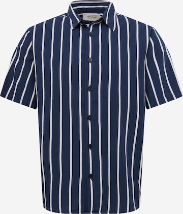 Thinking MU Button Up Shirt ' Tom' in Blue: front