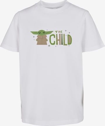 Mister Tee Shirt 'Mandalorian The Child' in Wit: voorkant