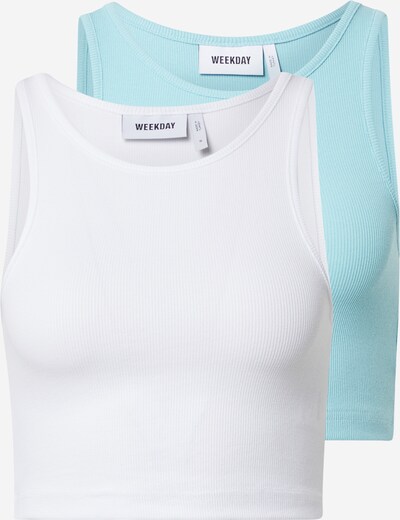 Top 'Stella' WEEKDAY di colore turchese / bianco, Visualizzazione prodotti