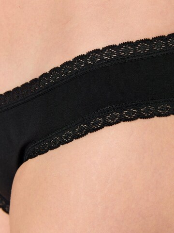 Albero Natur Panty 'Bio-Baumwoll-Slip mit Spitze – 3er Pack' in Black