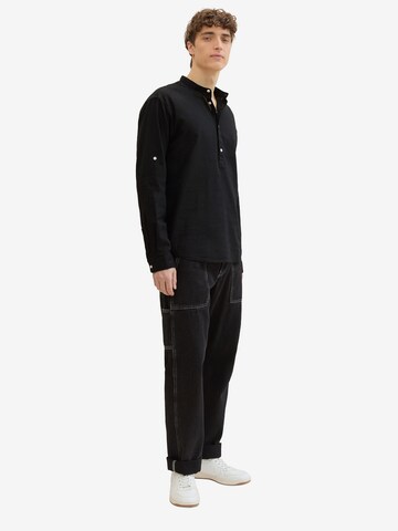 TOM TAILOR DENIM Regular Fit Hemd in Schwarz