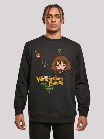 F4NT4STIC Sweatshirt 'Harry Potter Hermione Granger Wingardium Leviosa Junior' in Zwart: voorkant