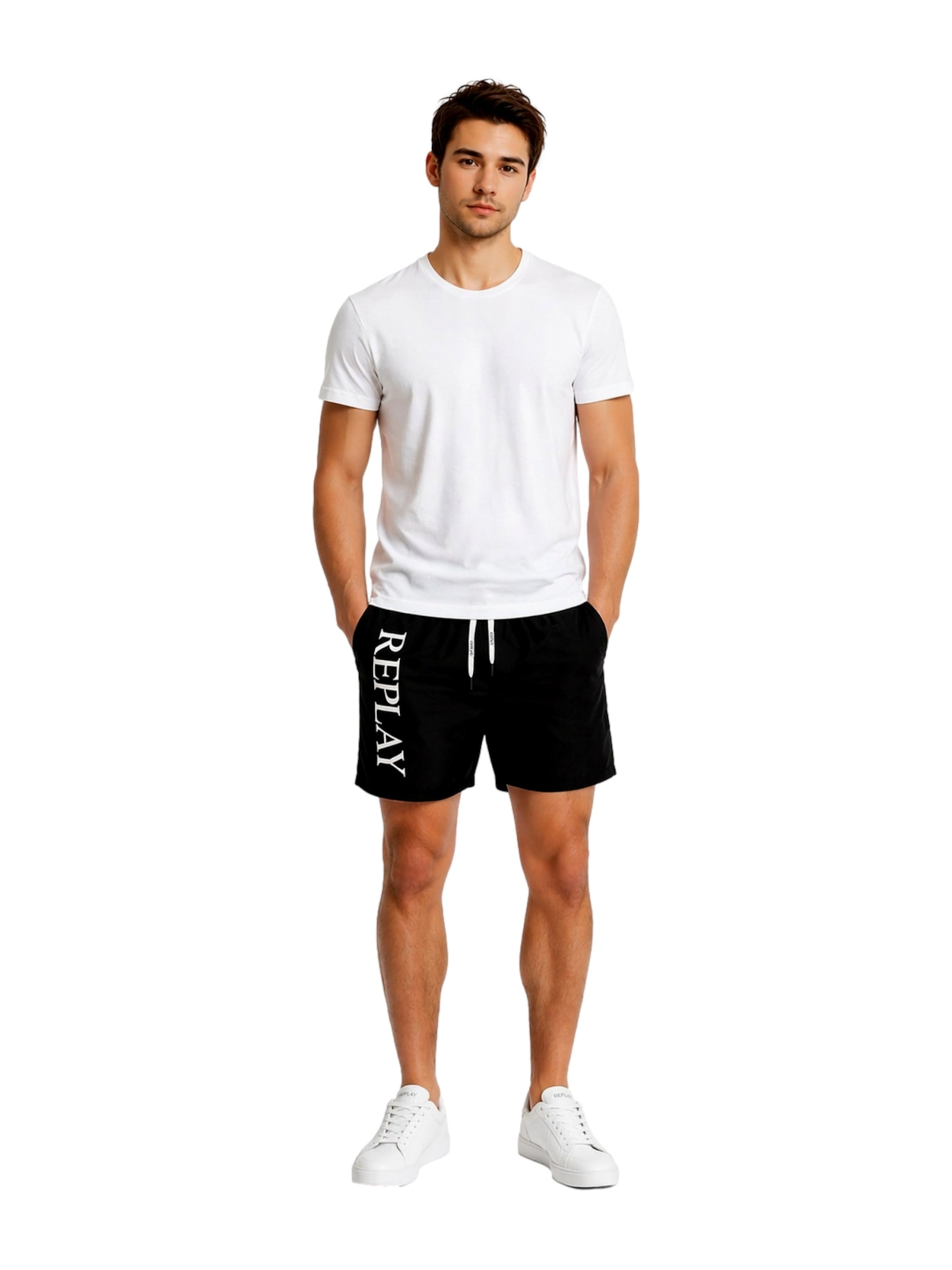 REPLAY Badshorts i svart