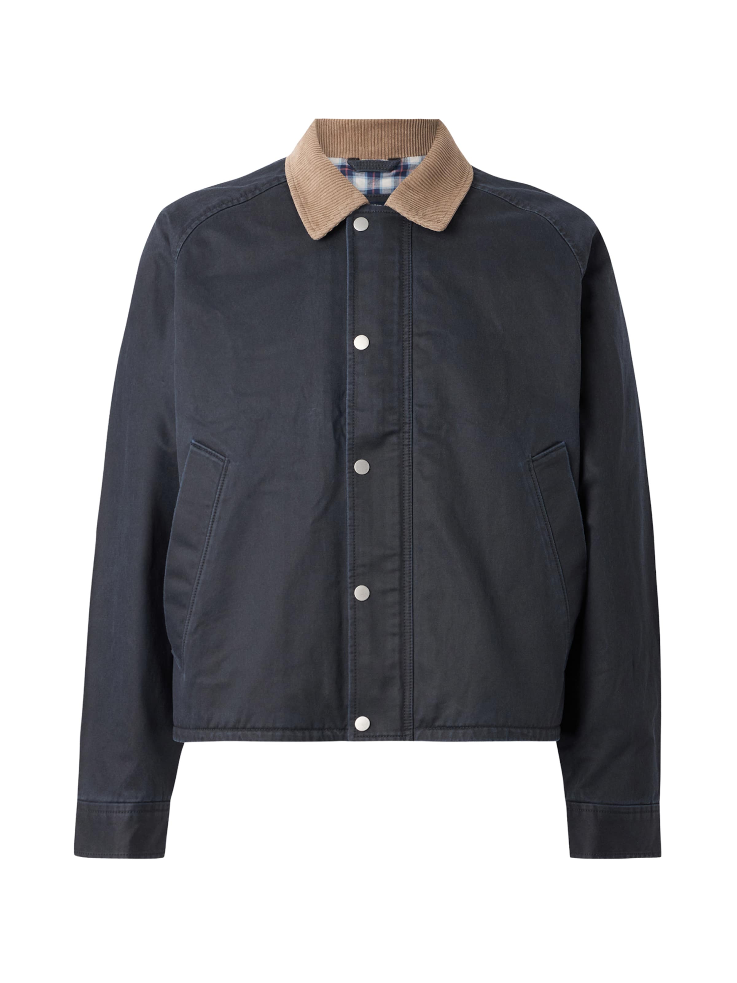 Geacă de primăvară-toamnă de la Abercrombie & Fitch pe albastru: față