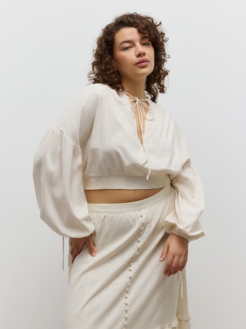 CITA MAASS - Blusa 'Talea' en beige: frente