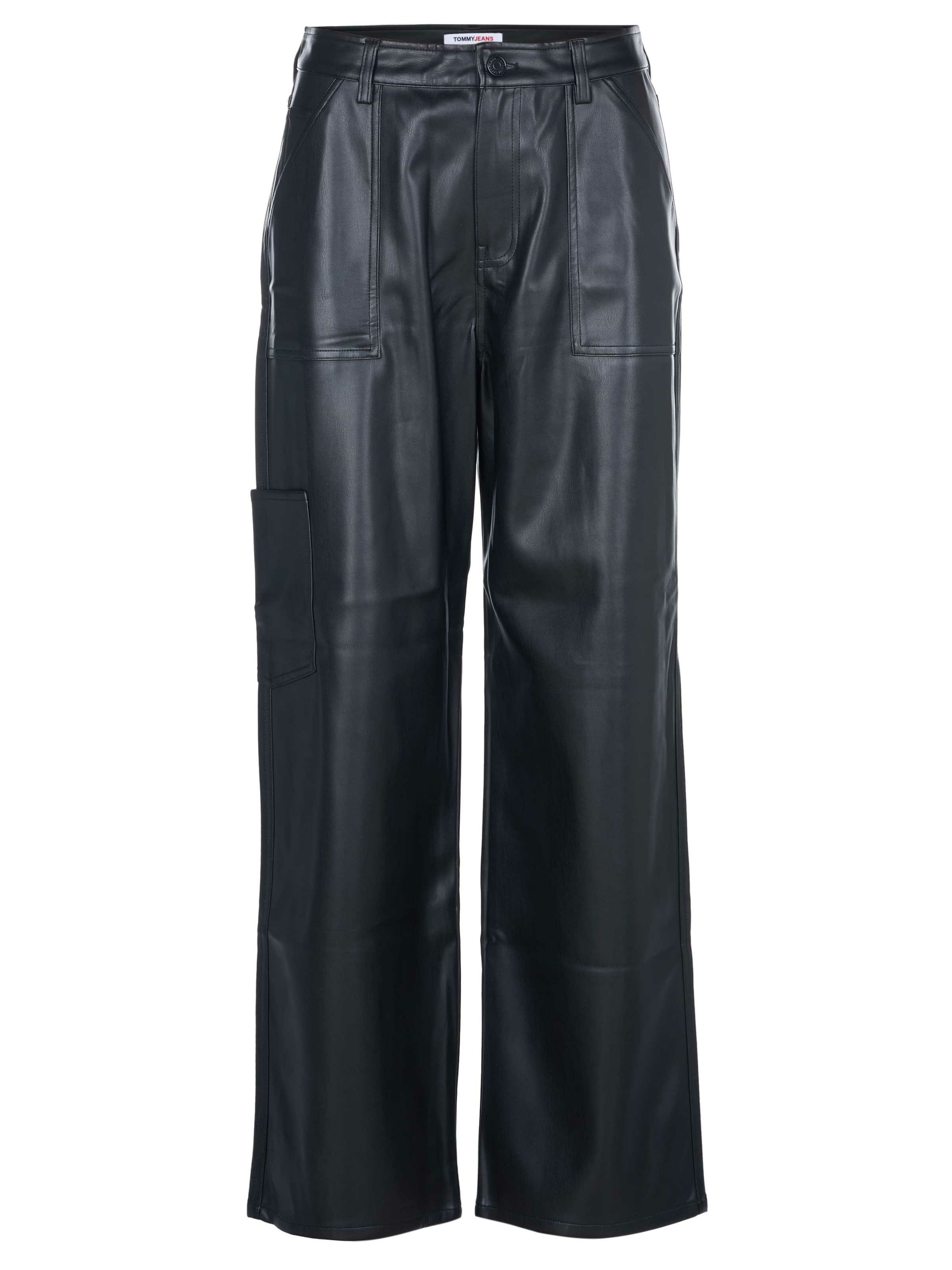 TOMMY HILFIGER Wide leg Cargo trousers in Black: front