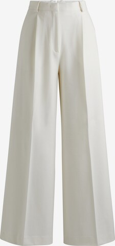 BOSS Flared Pleat-Front Pants 'Tacarana' in White: front