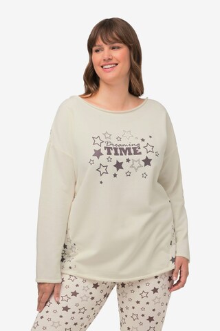 Sweat-shirt Ulla Popken en beige : devant