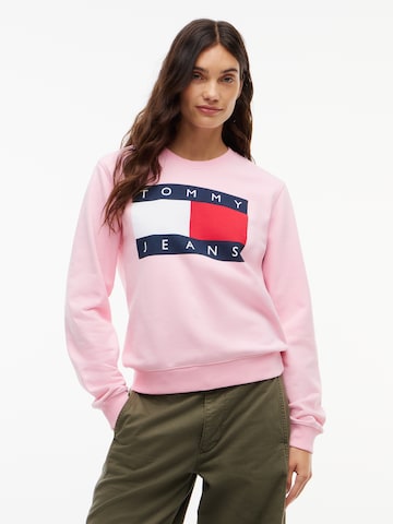 Tommy Jeans Collegepaita värissä vaaleanpunainen: etupuoli