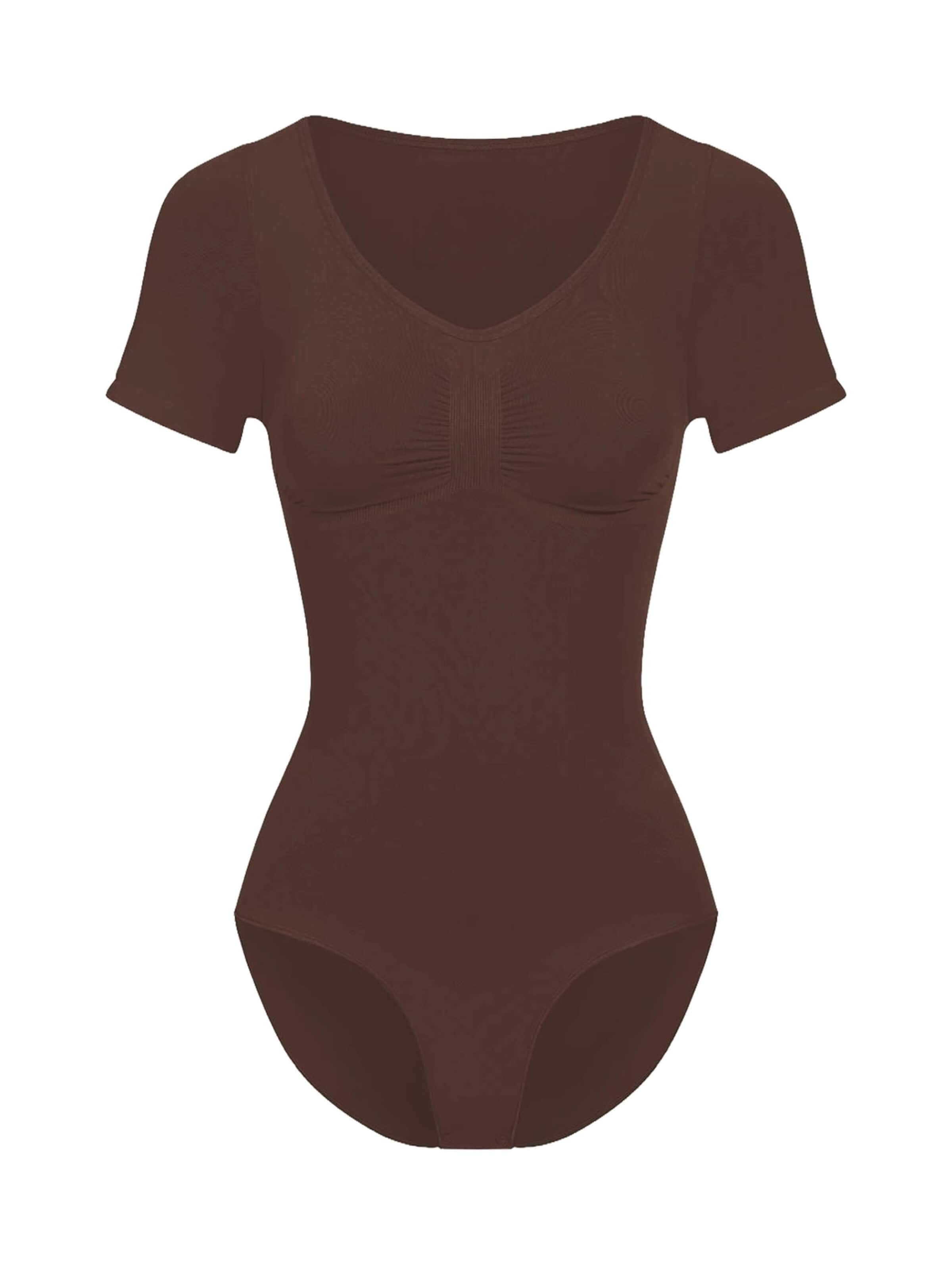 Body modelant 'T-Shirt Bodysuit Sculpting Shapewear mit Slip' cfab en marron : devant