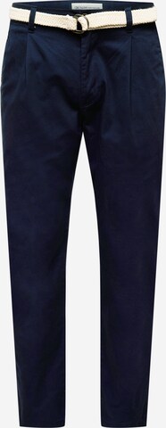 regular Pantaloni con pieghe di TOM TAILOR DENIM in blu: frontale