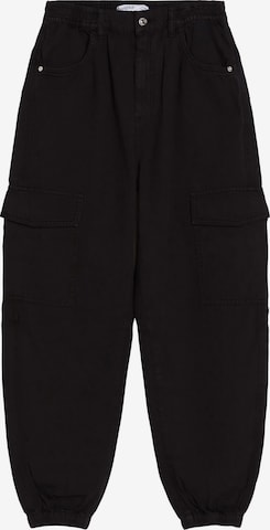 Pantalon cargo Bershka en noir : devant