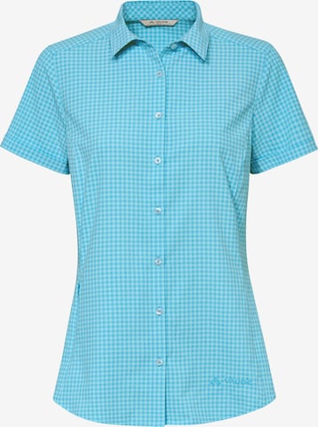 VAUDE Athletic Button Up Shirt 'Seiland III' in Blue: front