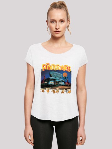 F4NT4STIC T-Shirt 'The Flintstones Champions Of Bedrock Bowl' in Weiß: Vorderseite