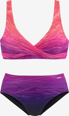 LASCANA T-shirt Bikini in Purple: front