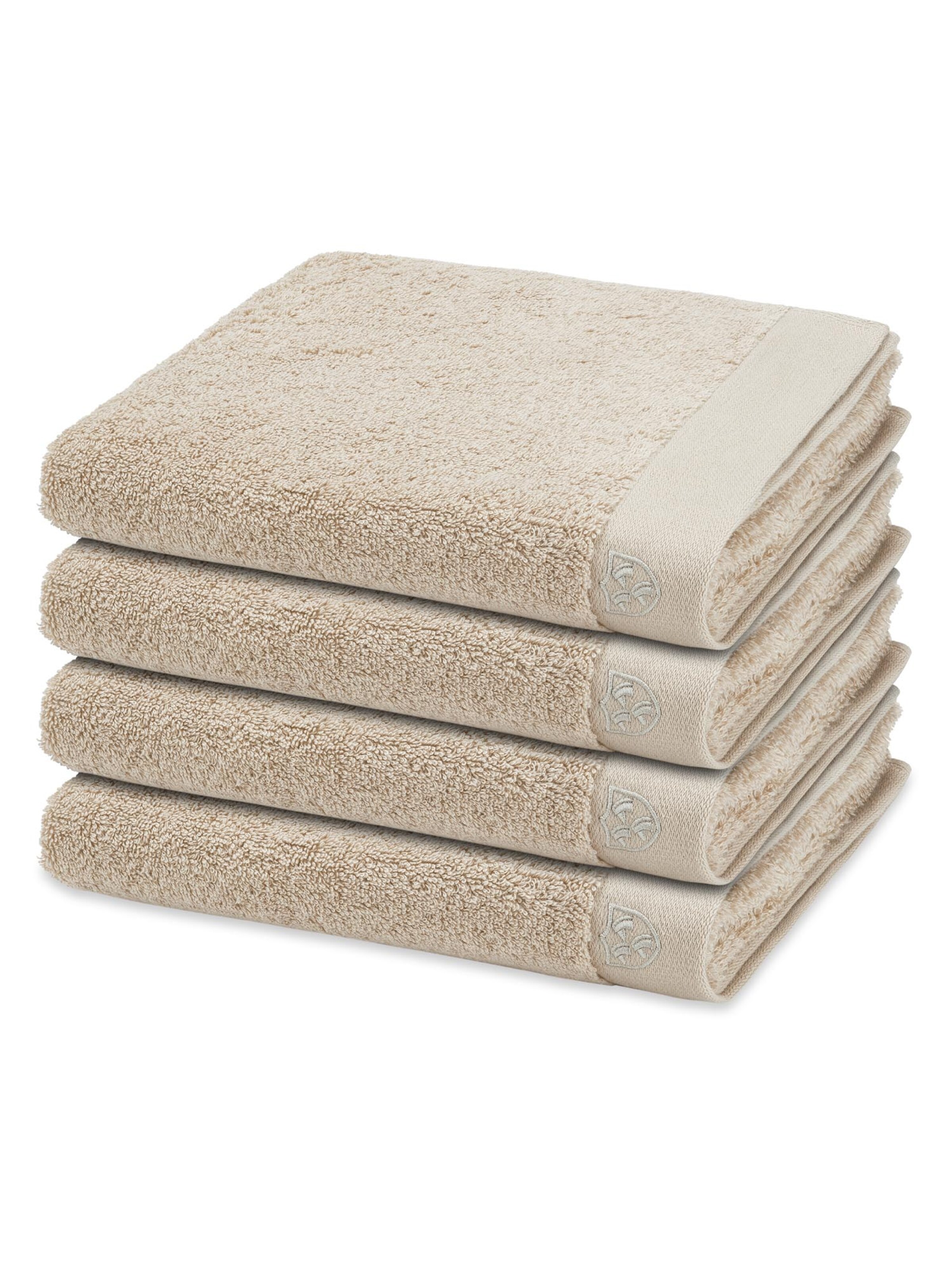 ROSS Towel 'Doubleface Stripes' in Beige: front