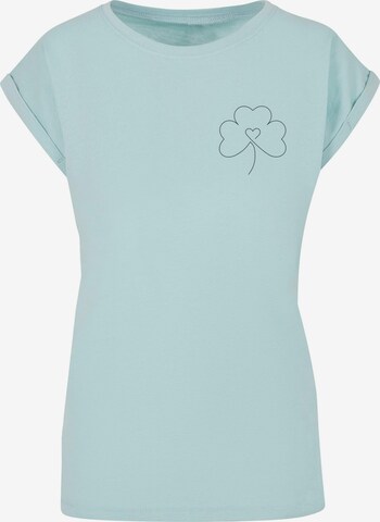 Merchcode Shirt 'Spring - Leaf Clover Flower ' in Blauw: voorkant