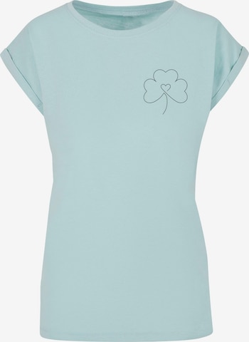 Merchcode T-Shirt 'Spring - Leaf Clover Flower ' in Blau: predná strana