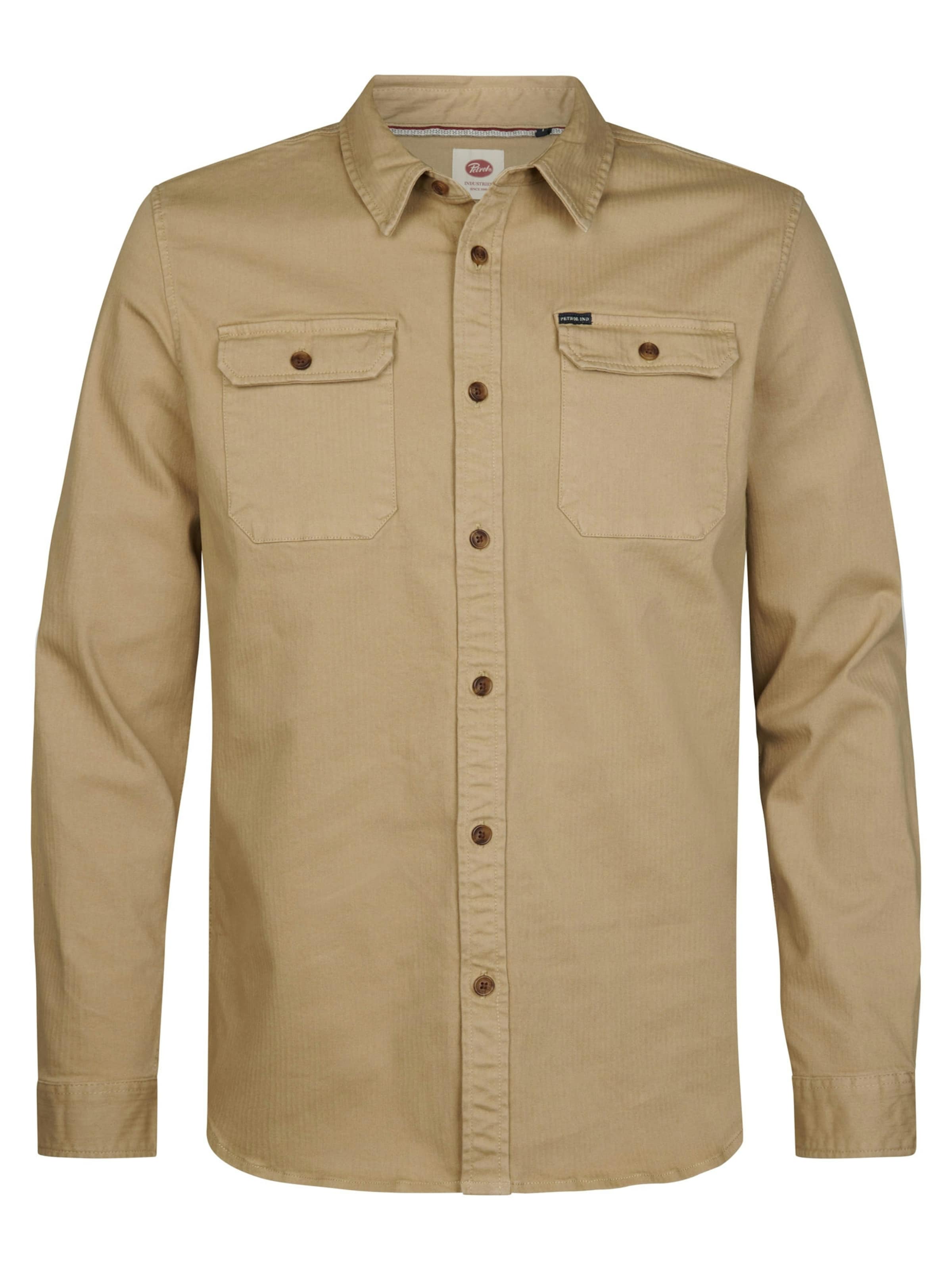 Coupe regular Chemise Petrol Industries en marron : devant