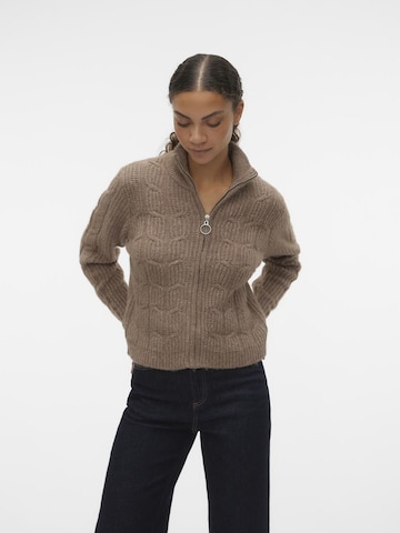 VERO MODA Knit Cardigan 'ADRIANA' in Brown