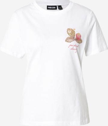 Maglietta 'PCSUMMER' di PIECES in bianco: frontale