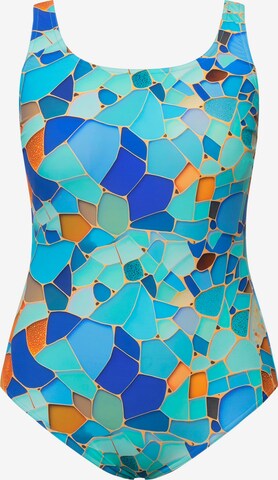 Bustier Maillot de bain Ulla Popken en bleu : devant