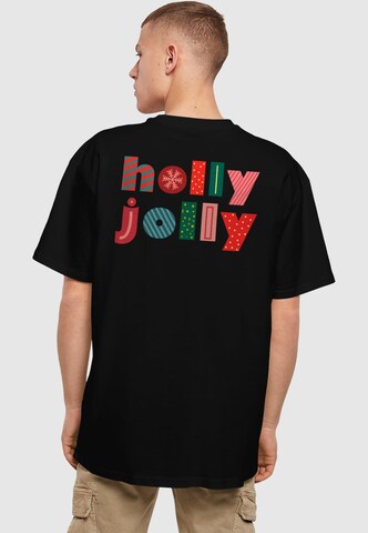 Merchcode Shirt 'Christmas Holly Jolly Mood' in Black: front