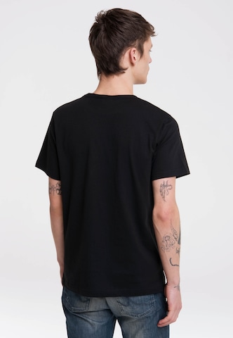 LOGOSHIRT Shirt 'Jurassic Park Logo' in Black