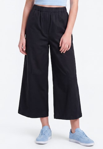 MYMO - Pierna ancha Pantalón en negro: frente