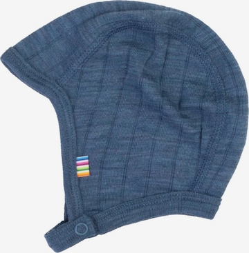 JOHA Beanie 'Mütze mit Bindeband Merinowolle/Seide' in Blue: front
