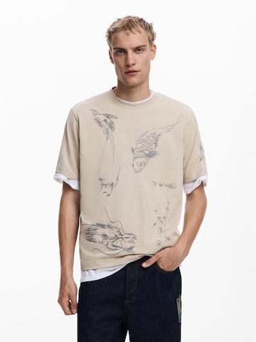 Desigual T-shirt i beige: framsida