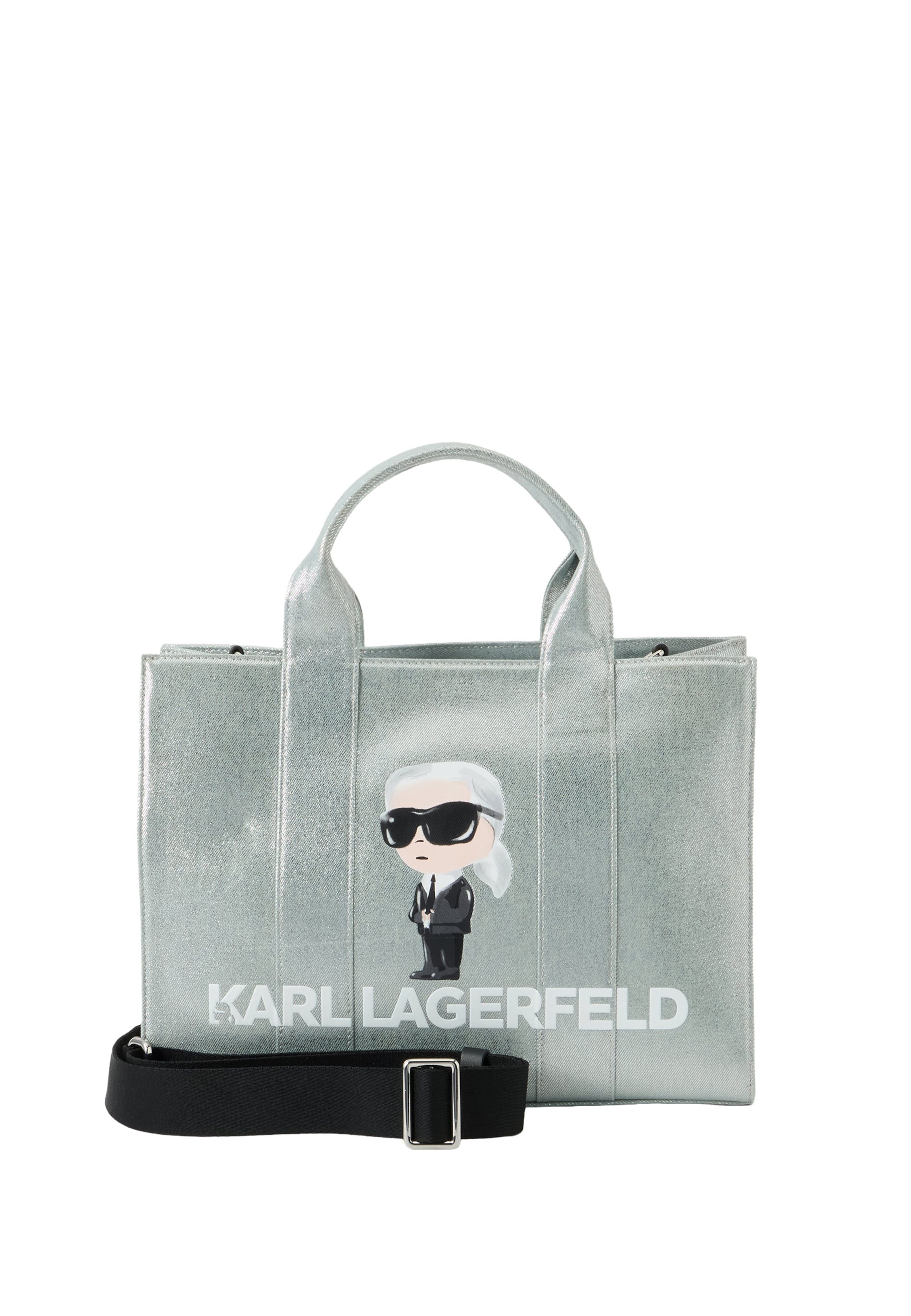 Karl Lagerfeld - Malas de tiracolo 'IKON' em prata: frente