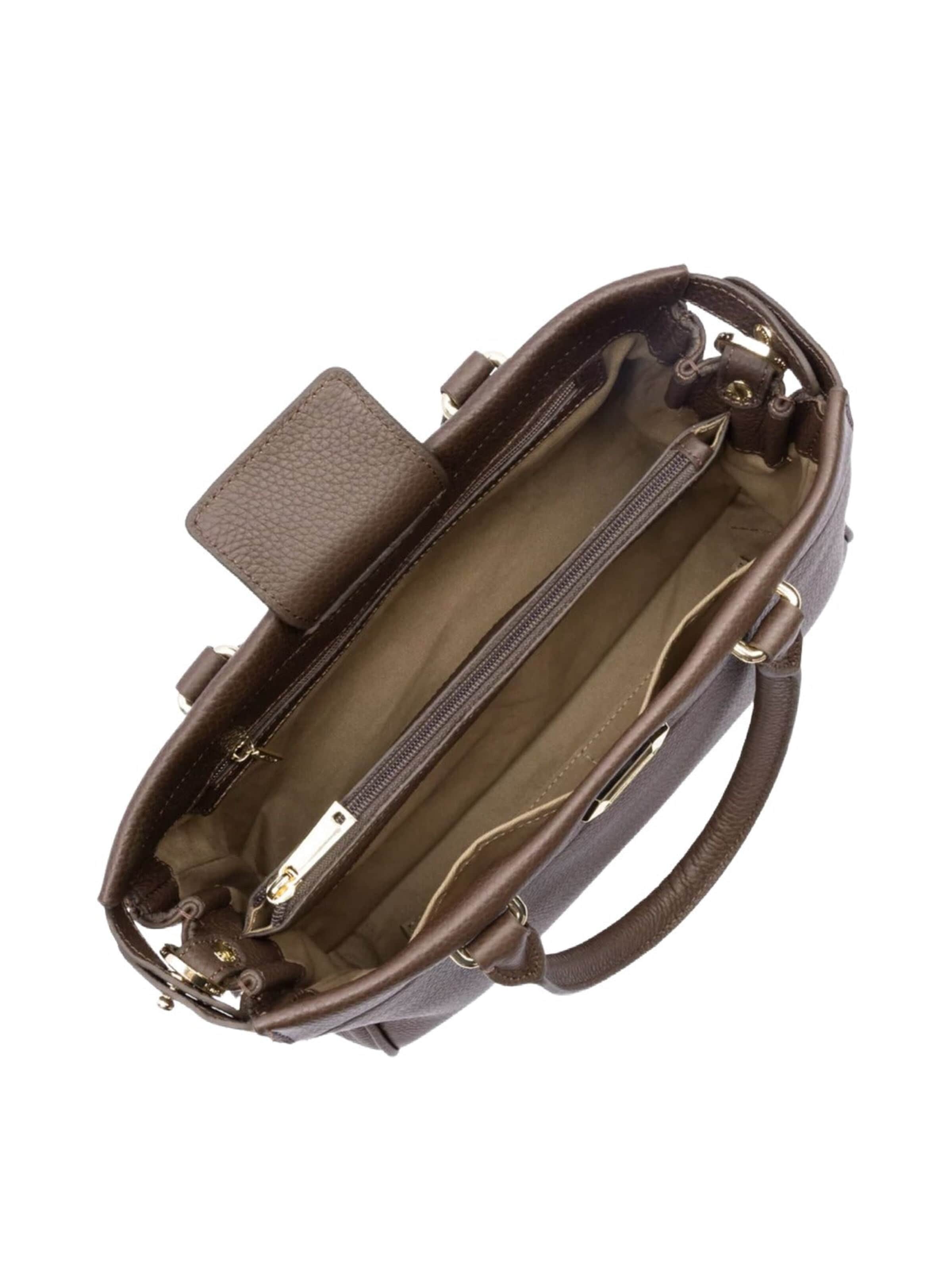 LANCASTER Paris - Bolso de mano 'Lancaster Sac cabas main Avec fermoir Mademoiselle ROMY Marron' en marrón