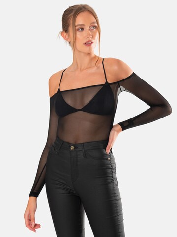 OW Collection Shirt Bodysuit 'MORGAN' in Black