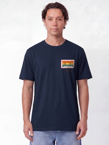 Maglietta 'Rainbow Cassette' di Watapparel in blu: frontale