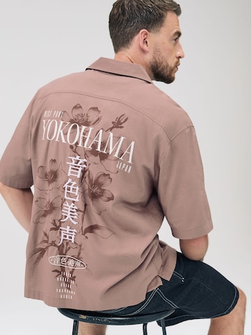 Next Comfort fit Button Up Shirt in Pink