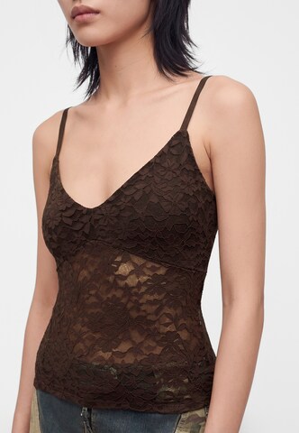HOLLISTER Top w kolorze brązowy